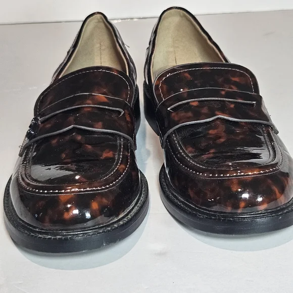 Sam Edelman Colin Preppy Penny Loafers Womens Sz 8.5 Tortoiseshell-Print Career - Picture 7 of 12
